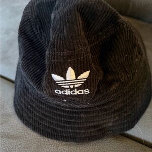 Adidas Black Corduroy Hat with Logo